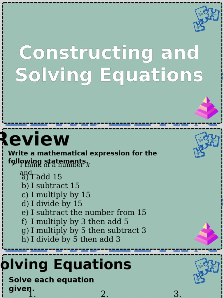 Constructing and Solving Equations | PDF