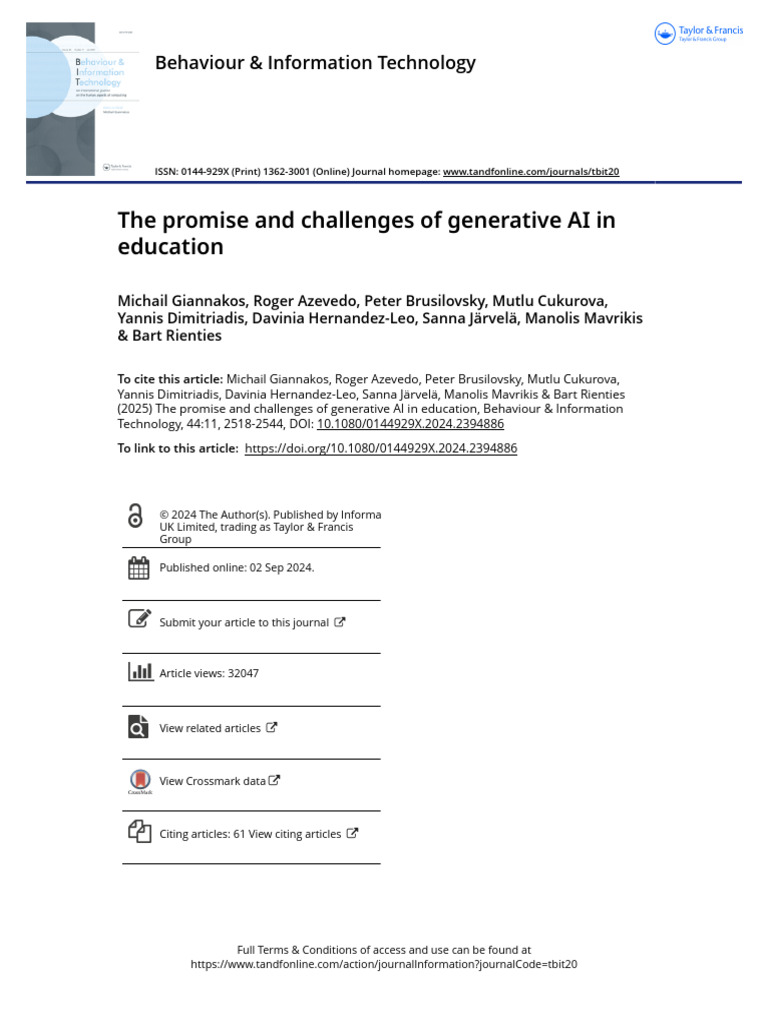 Generative AI in Education: Opportunities & Challenges | PDF ...