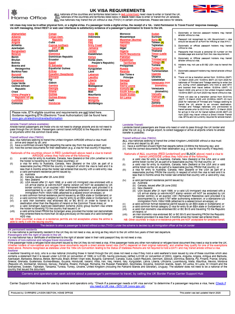 UK Visa Requirements 12 March 2025 | PDF | Travel Visa | Immigration