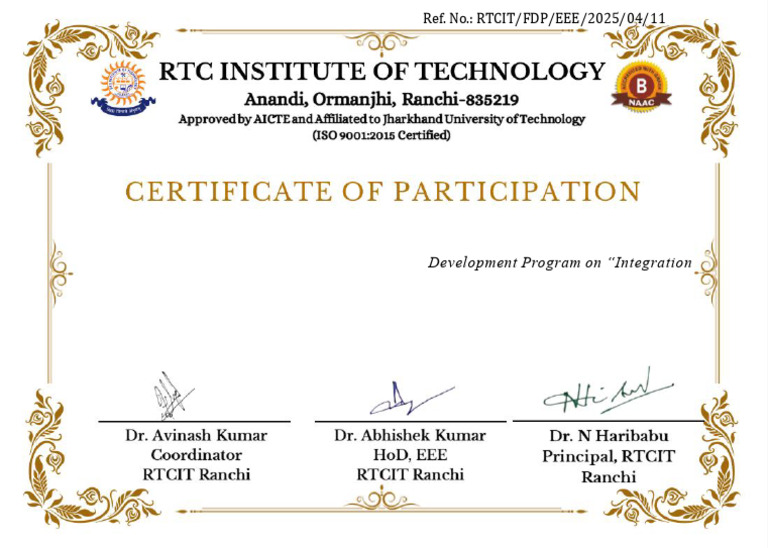 Faculty Development Program Certificate | PDF