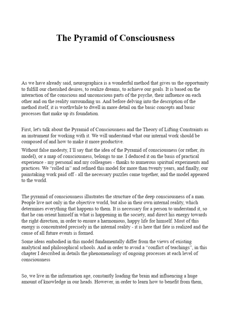 Understanding the Pyramid of Consciousness | PDF | Unconscious Mind ...