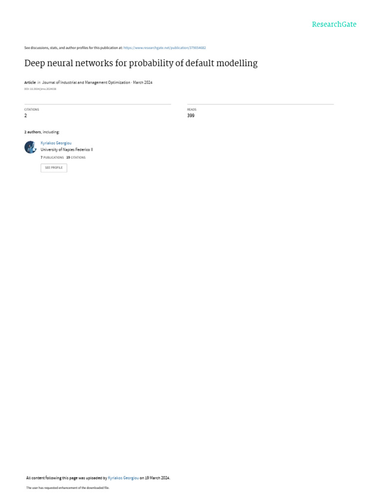 Deep Neural Networks for Default Risk | PDF | Deep Learning | Partial ...