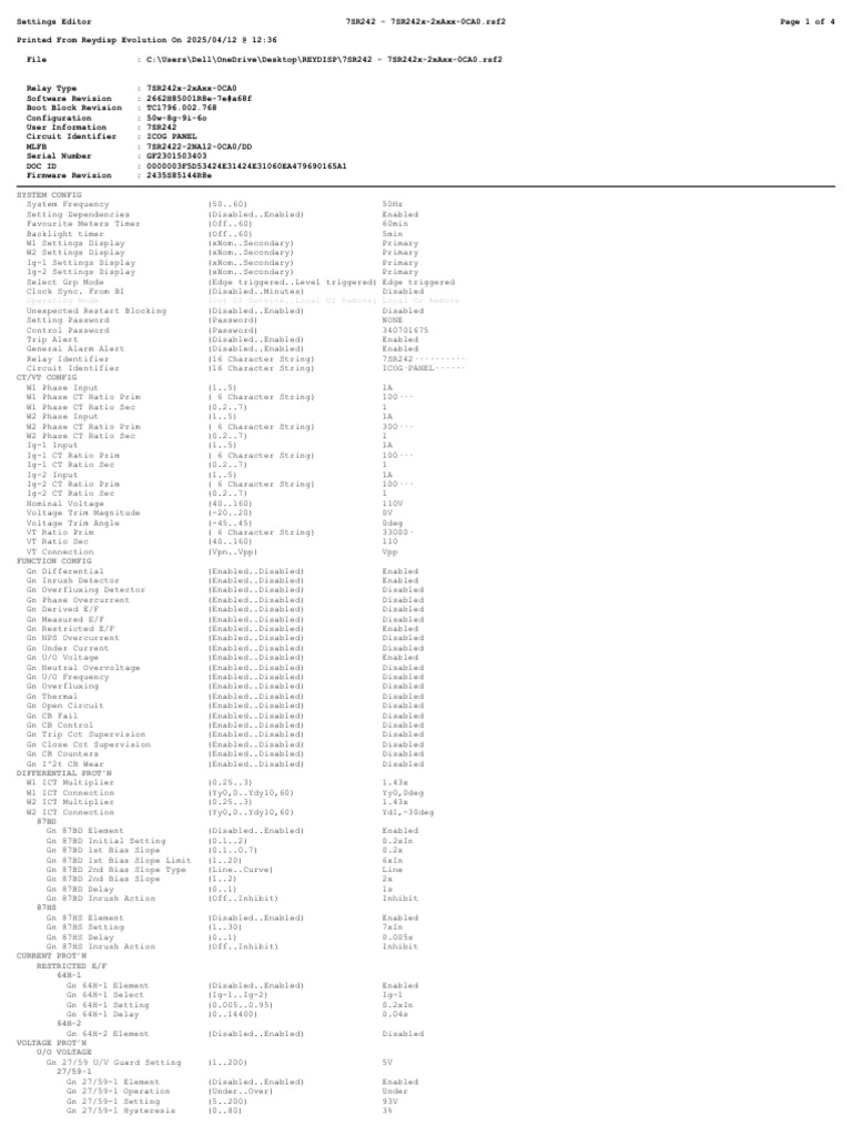 7sr242_12.04.2025_33kv eb incomer | PDF | Bit | Computer Architecture