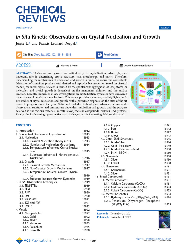 In Situ Kinetic Observations On Crystal Nucleation and Growth