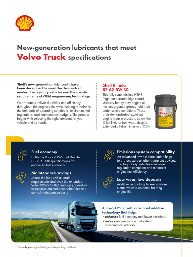 Volvo-Compatible Shell Lubricants Guide | PDF | Motor Oil | Lubricant