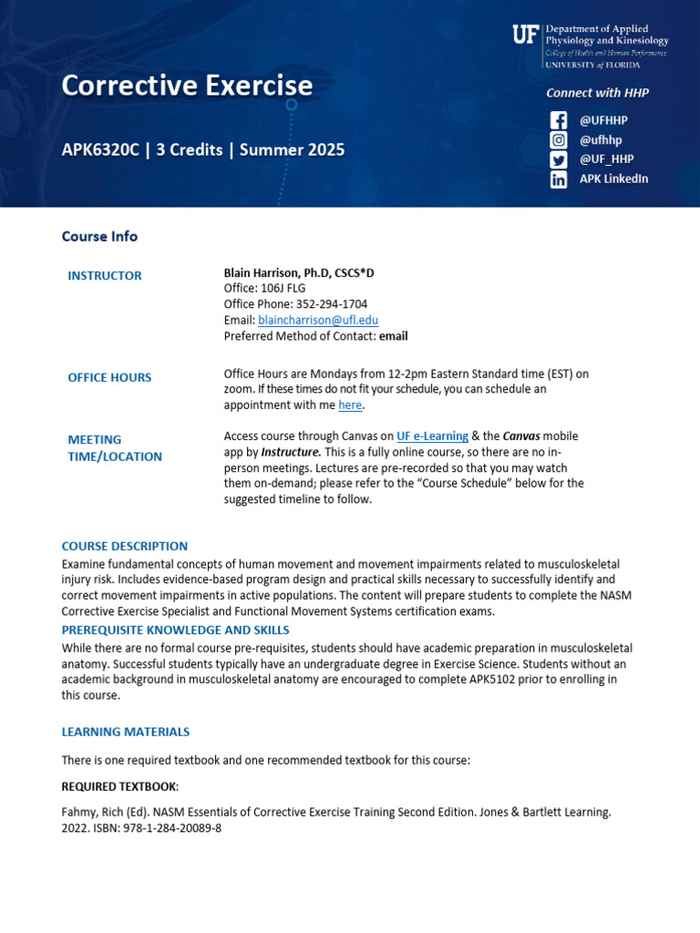 Corrective Exercise Course Overview | PDF | Academic Dishonesty ...