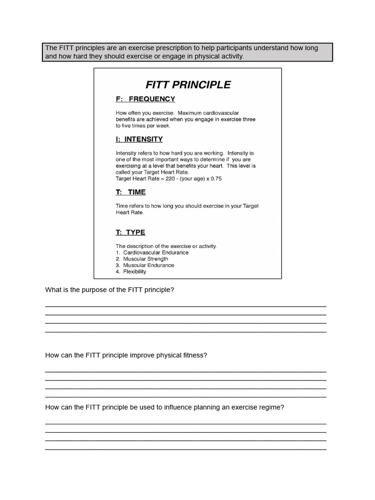 Understanding FITT Principles for Fitness | PDF | Physical Fitness ...
