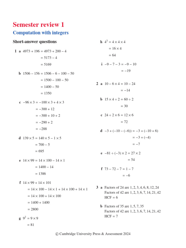 Semester Review 1 Worked Solutions | PDF | Triangle | Geometry