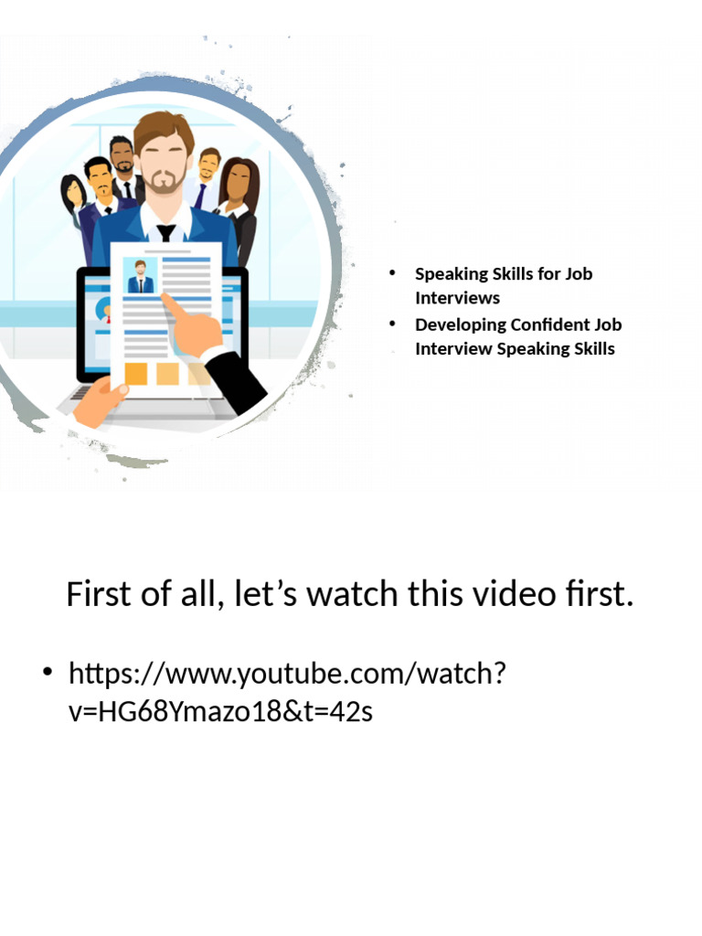 Job Interview Speaking Skills Guide | PDF | Interview | Job Interview