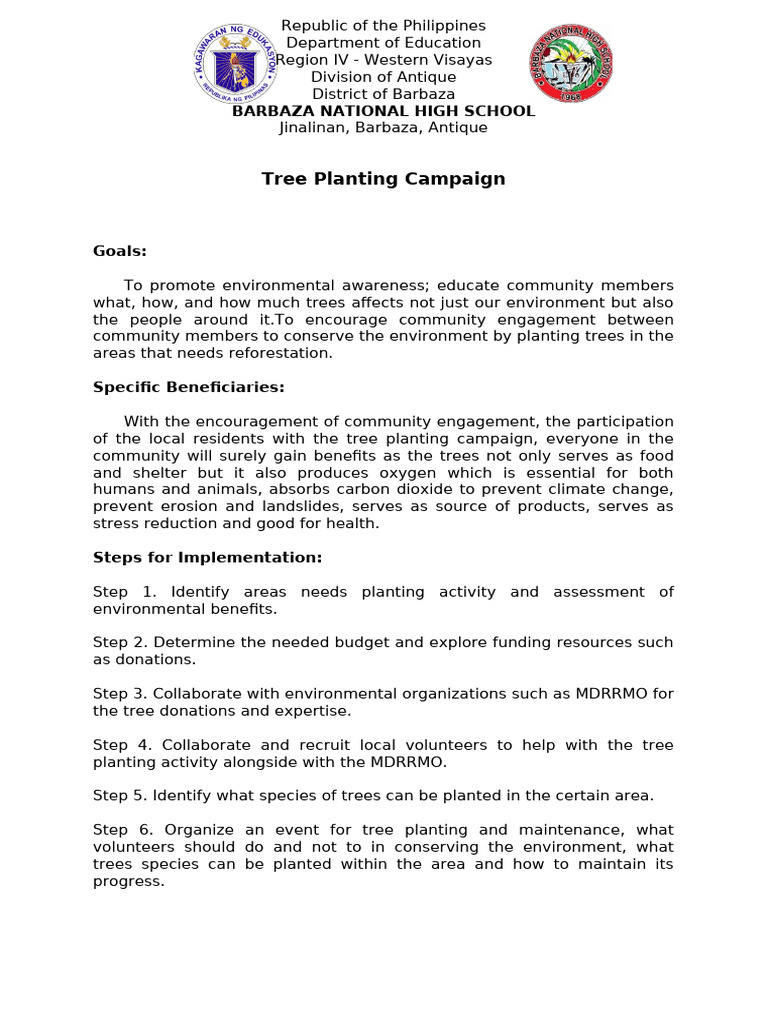 Tree Planting Campaign in Barbaza | PDF | Natural Environment