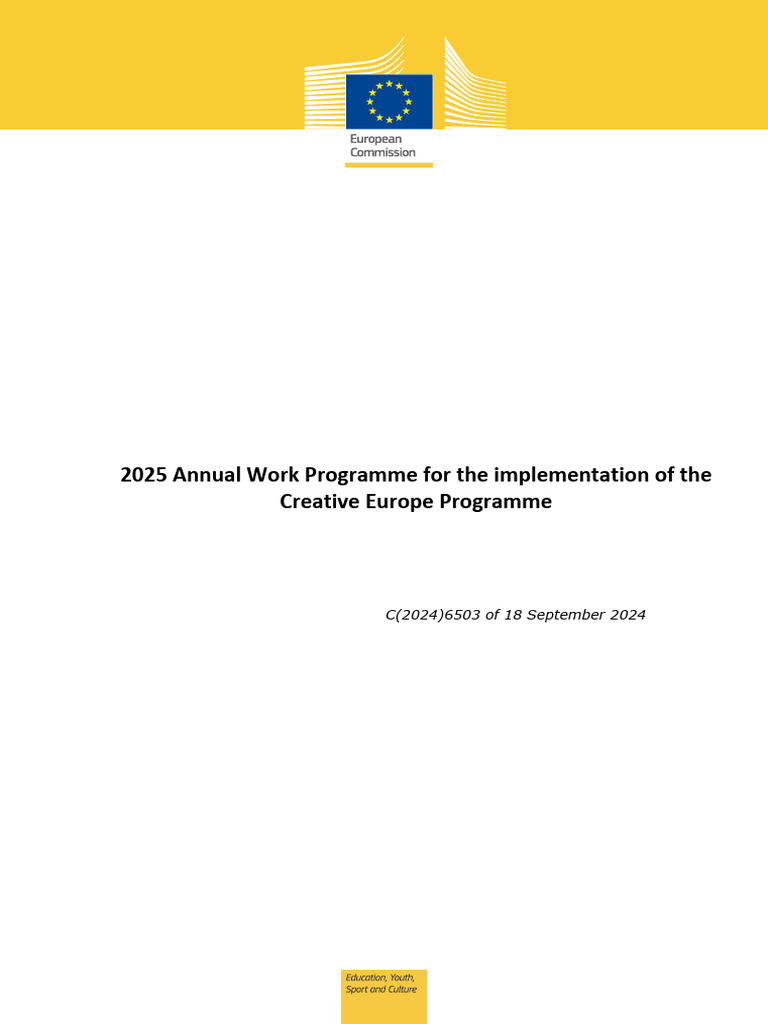 2025 Creative Europe-annual-work-programme-C. 2024 | PDF | European ...