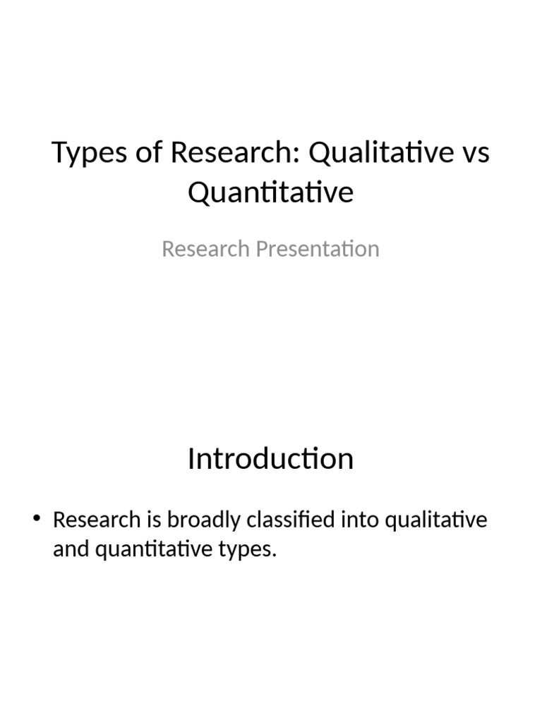 Qualitative vs Quantitative Research Overview | PDF