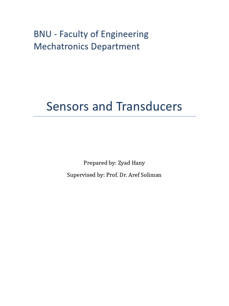 Sensors and Transducers Report | PDF | Sensor | Pressure Measurement