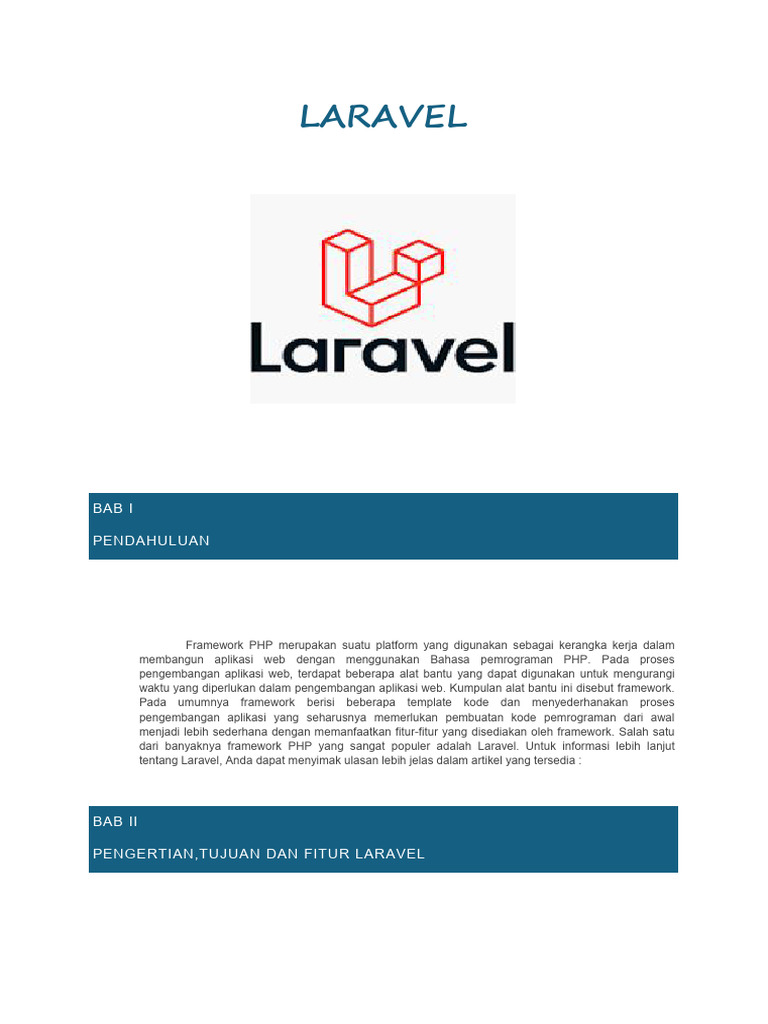 Pengenalan dan Fitur Utama Laravel | PDF