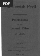 The Jewish Peril - Protocols of The Learned Elders of Zion - 5th Ed - 107pgs (1921)