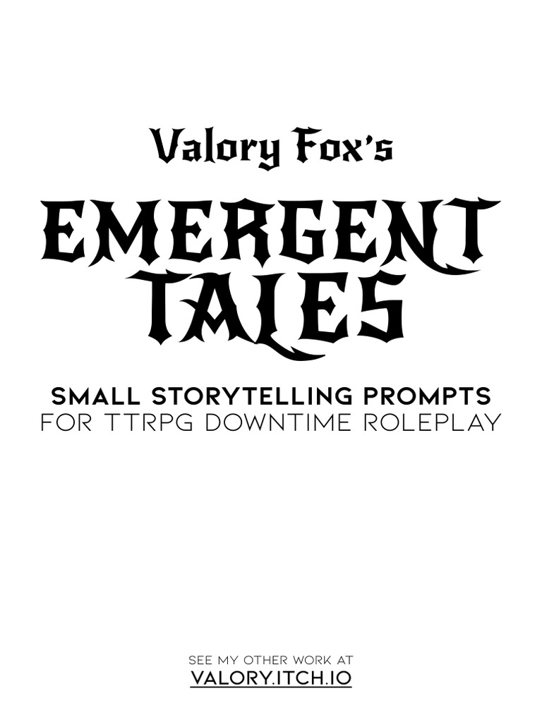 Emergent Storytelling Prompts for TTRPGs | PDF | Role Playing Games ...