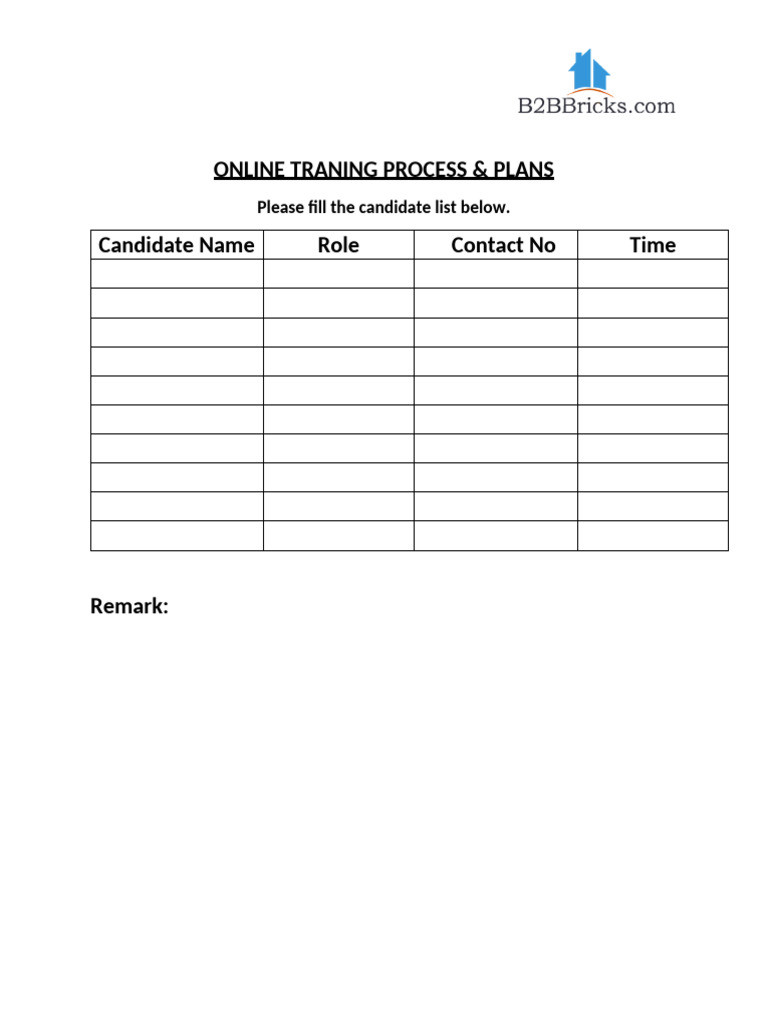 Traning Form | PDF
