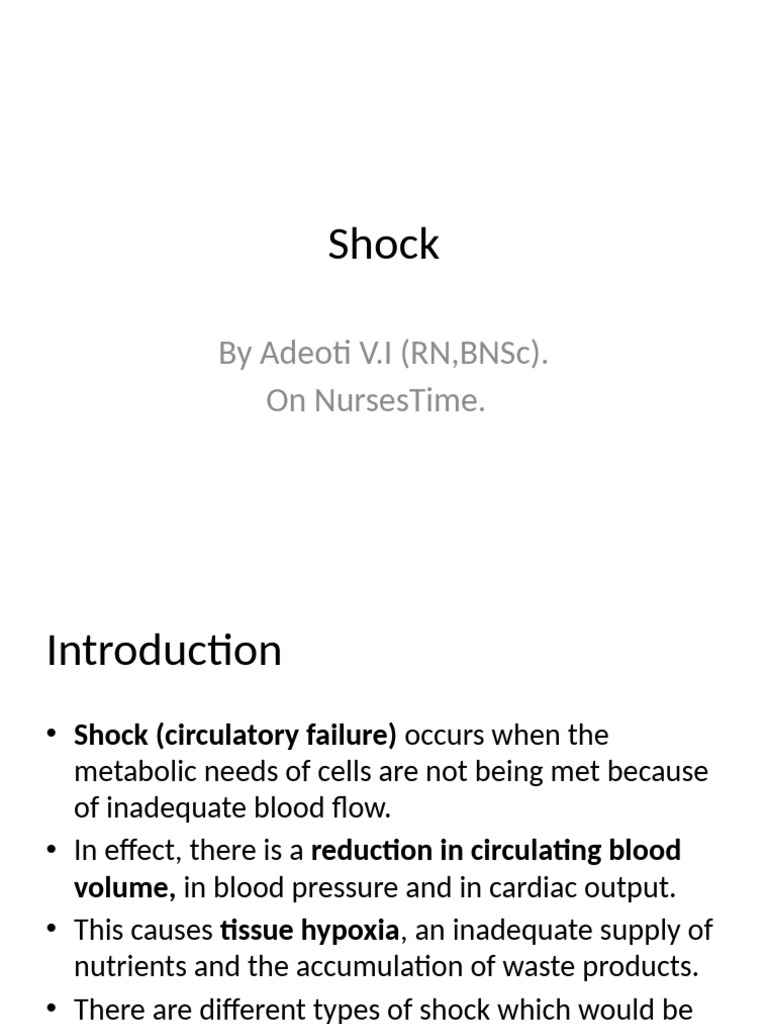 Shock | PDF | Shock (Circulatory) | Embolism