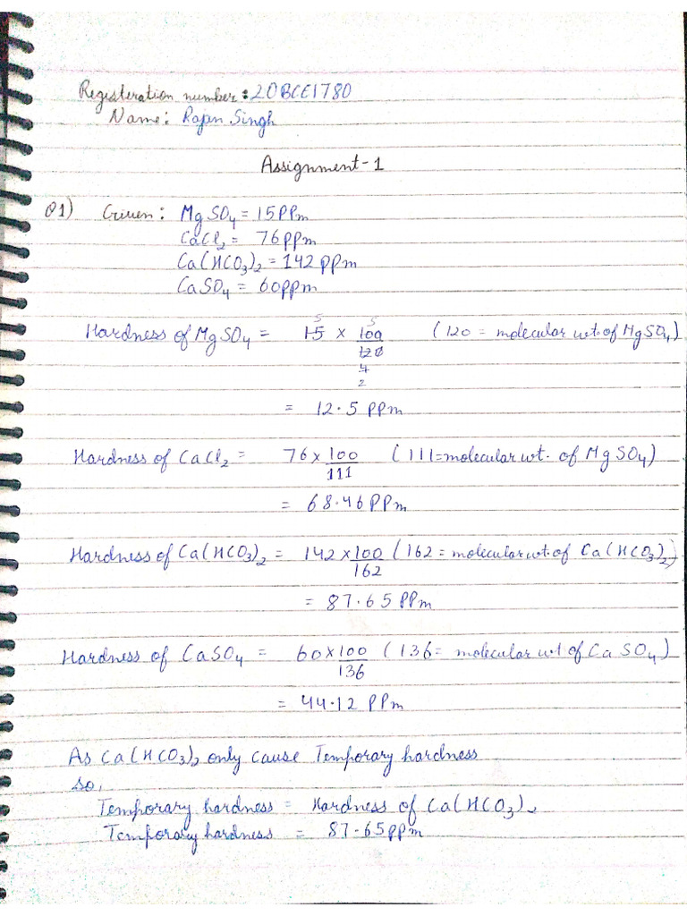 (20BCE1780) Chemistry Assignment 1 | PDF