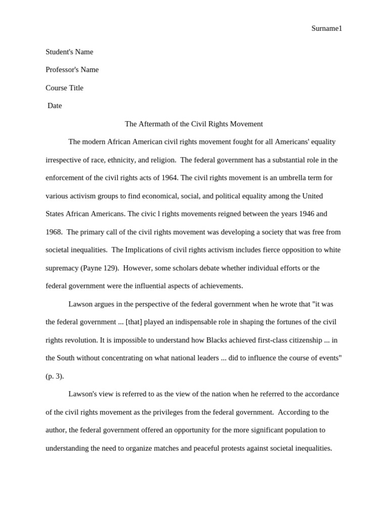 Aftermath of the Civil Rights Movement | PDF | Racial Segregation In ...