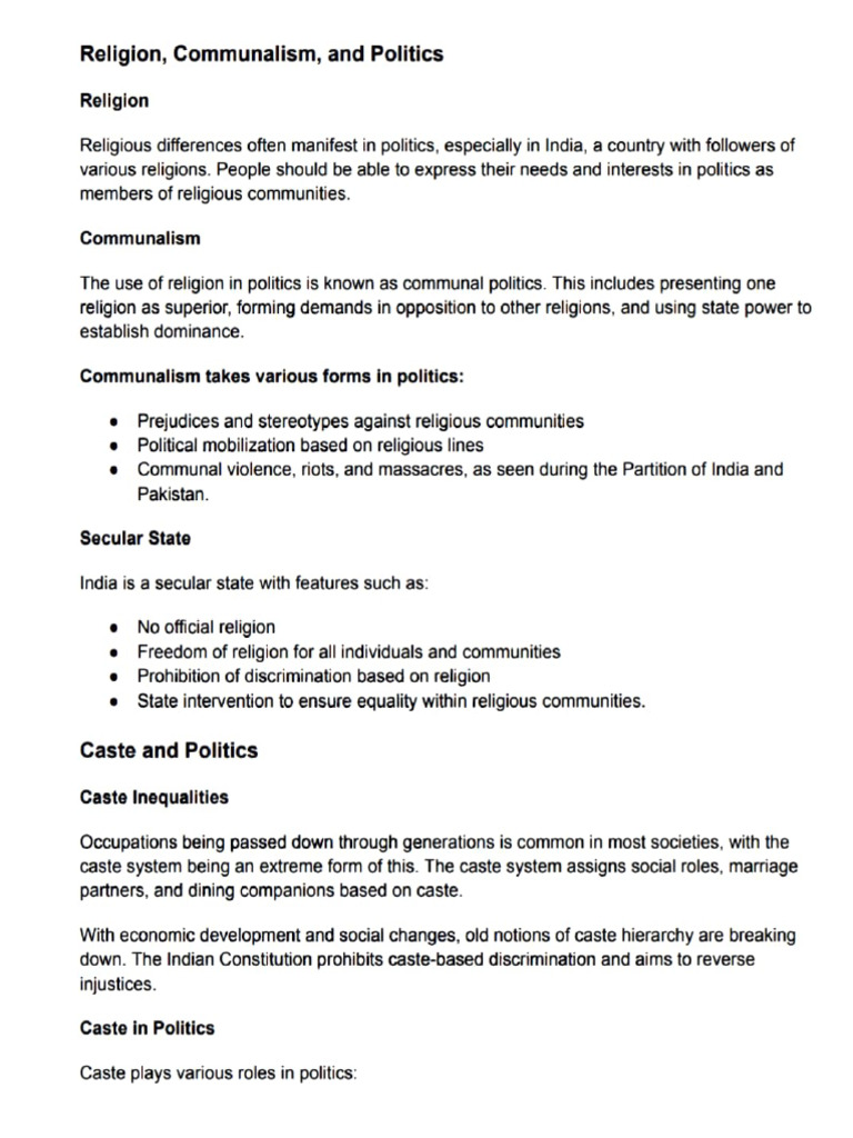 Religion and Caste in Indian Politics | PDF | Caste | Discrimination