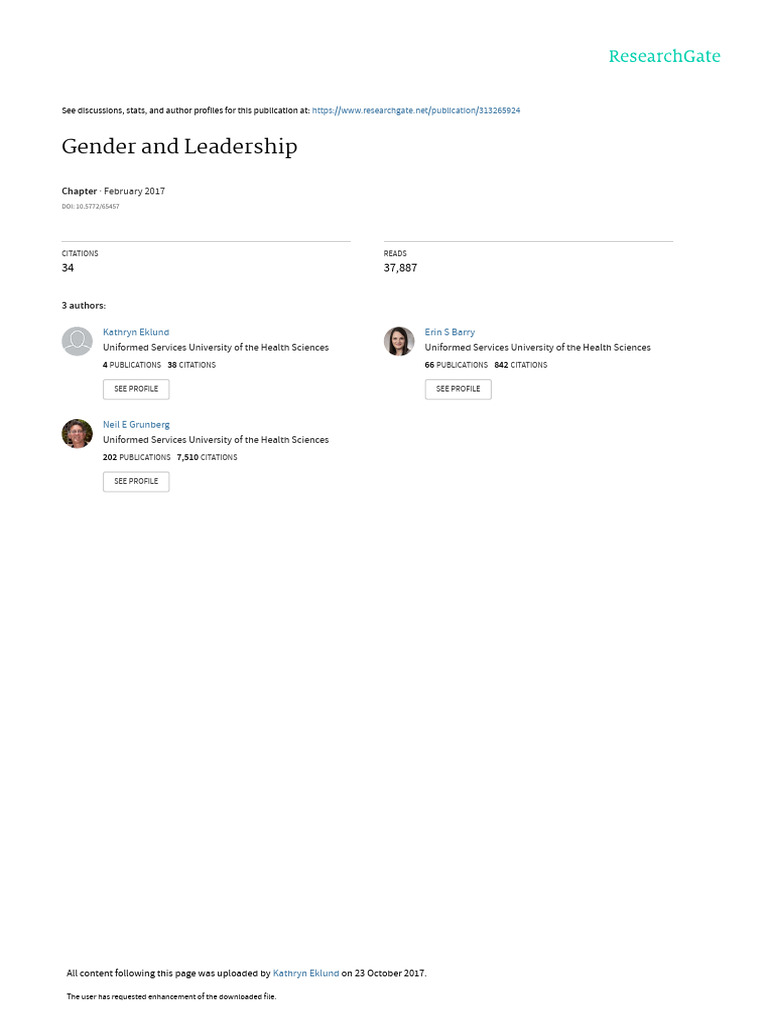 Gender and Leadership | PDF | Leadership | Gender