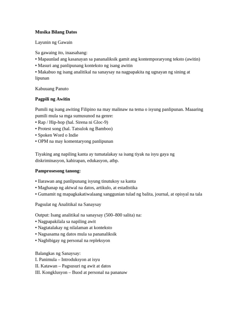 Filipino Club Activity | PDF