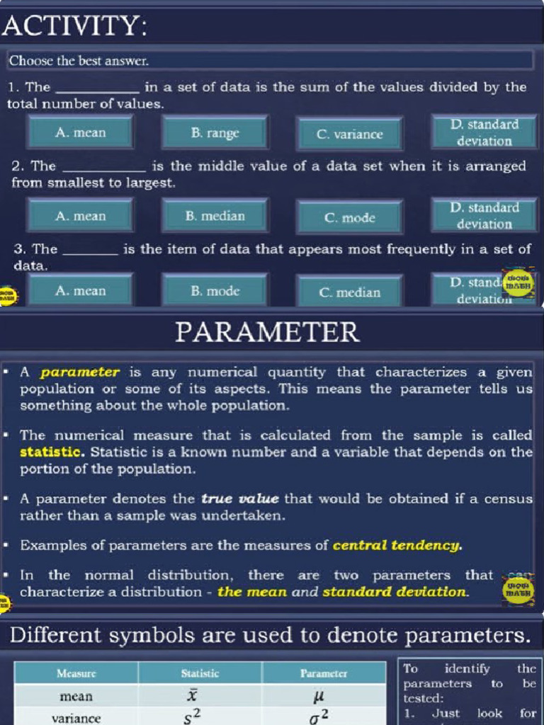 Parameter & Statistic | PDF