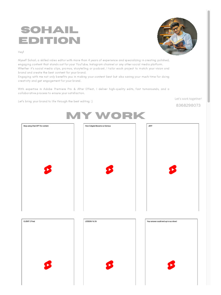 Video Editing Services by Sohail | PDF
