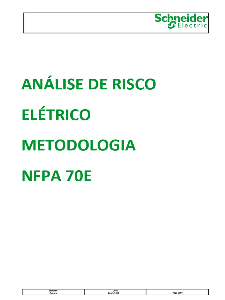 Análise de Risco Elétrico NFPA 70E | PDF | Eletricidade | Rede elétrica
