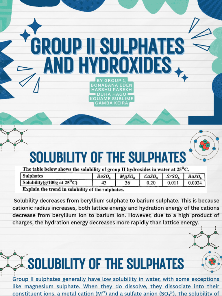 Sulphates and Hydroxides of Group II Elements PDF | PDF | Hydroxide ...
