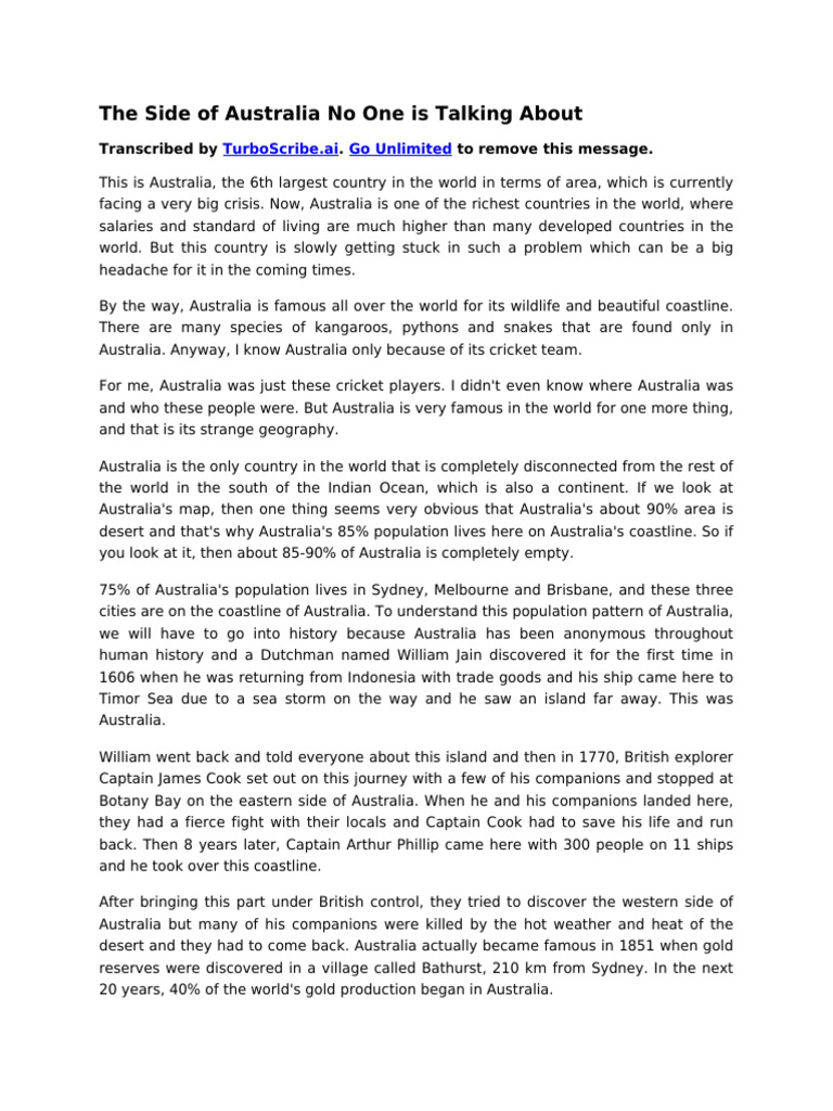 Australia's Housing Crisis Explained | PDF | Australia | James Cook