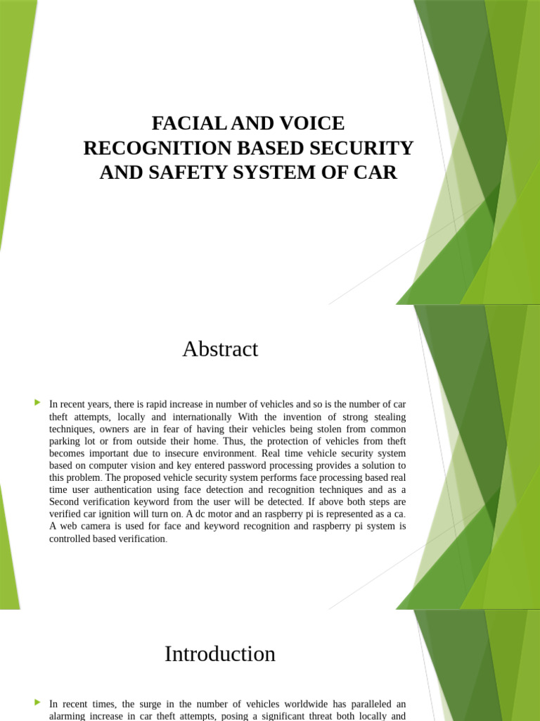 Car Security System with Face Recognition | PDF | Electric Motor ...