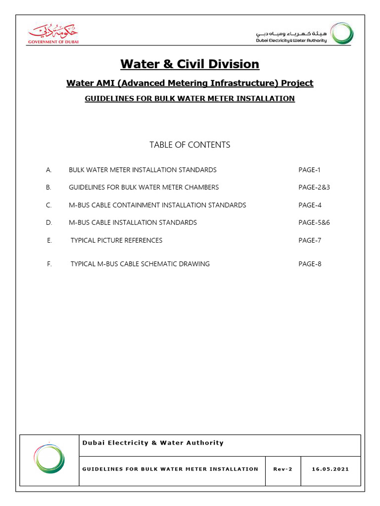 Bulk Water Meter Installation Guidelines | PDF | Pipe (Fluid Conveyance ...