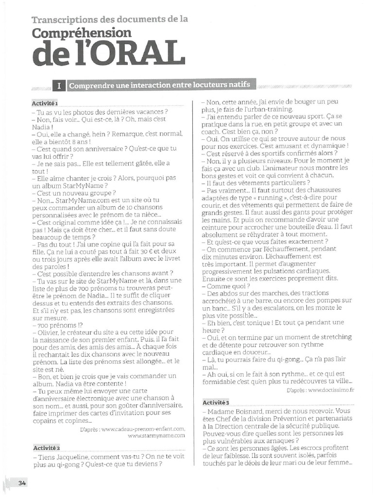 ABC DELF B1 2020 Corriges Et Transcriptions Pages 4 | PDF