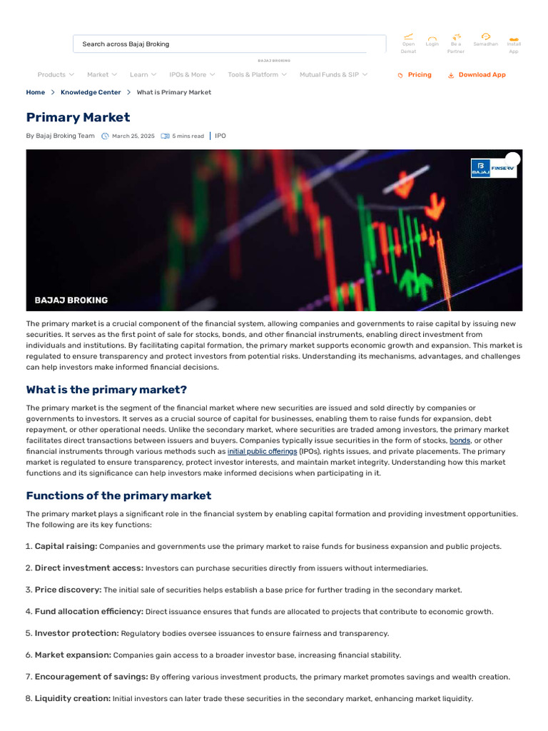 Understanding the Primary Market | PDF | Securities (Finance) | Initial ...
