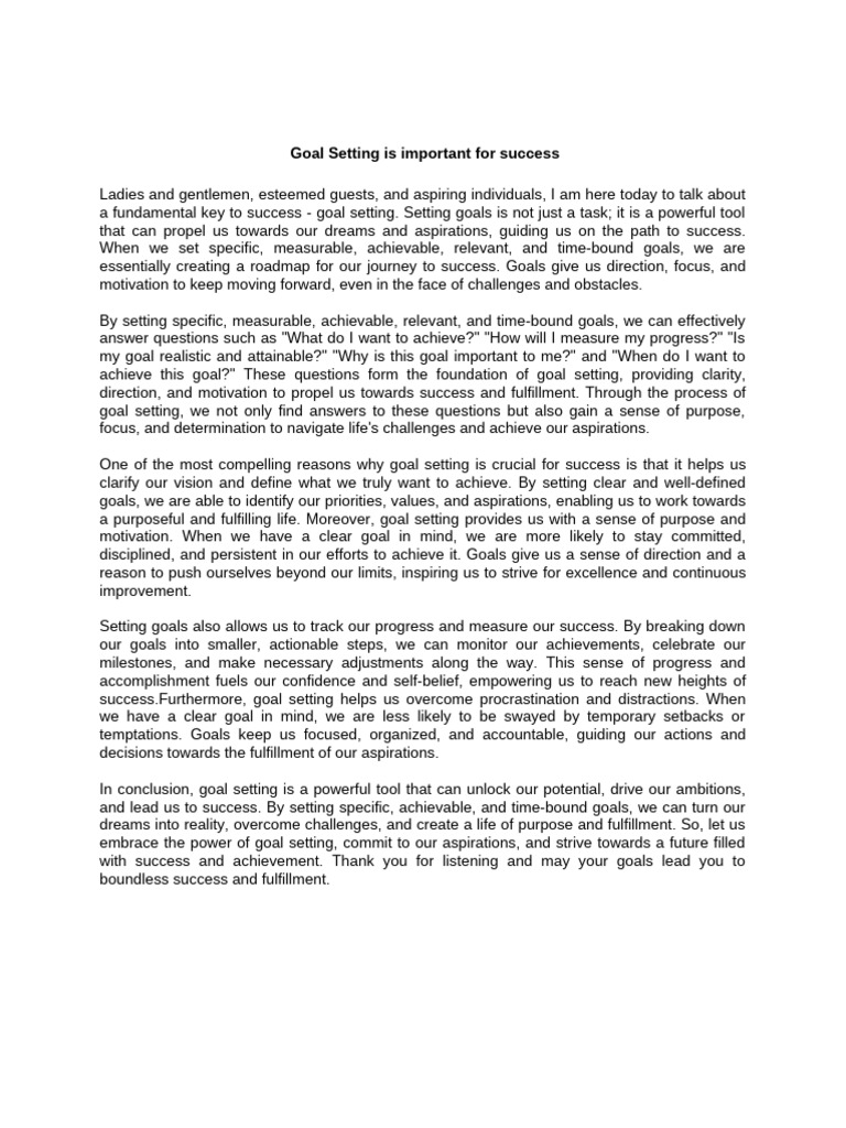 The Power of Goal Setting for Success | PDF | Goal | Goal Setting