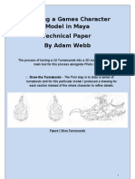 Building A Games Character Model in Maya Technical Paper by Adam Webb