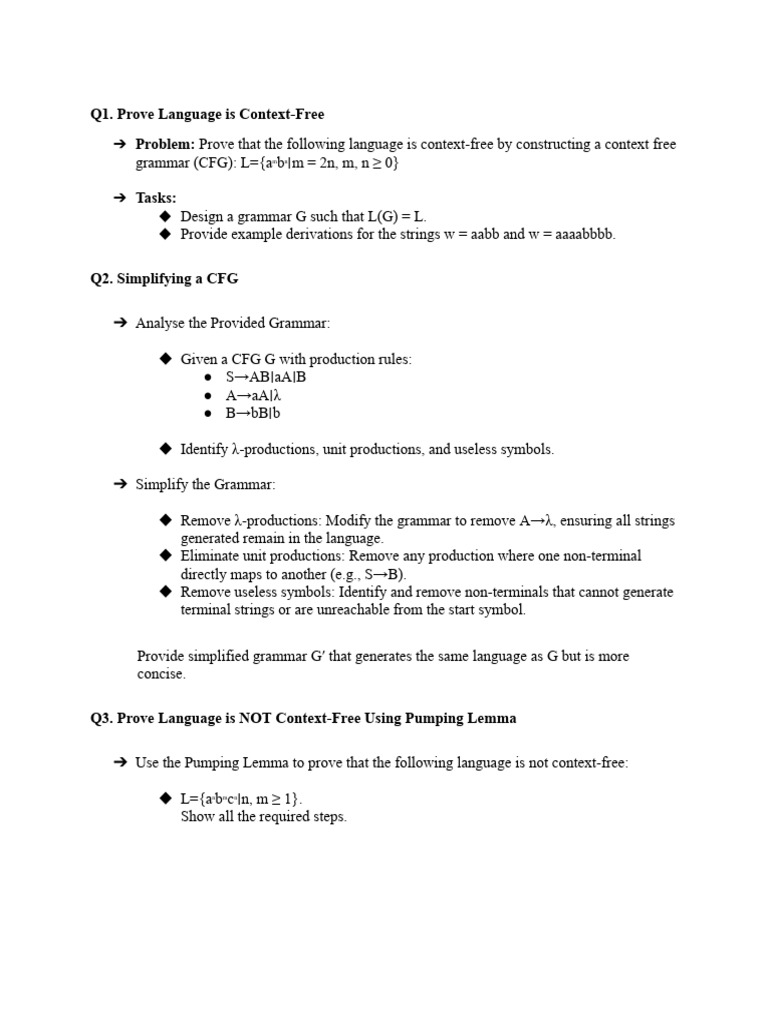 Context-Free Grammar and Parsing Analysis | PDF