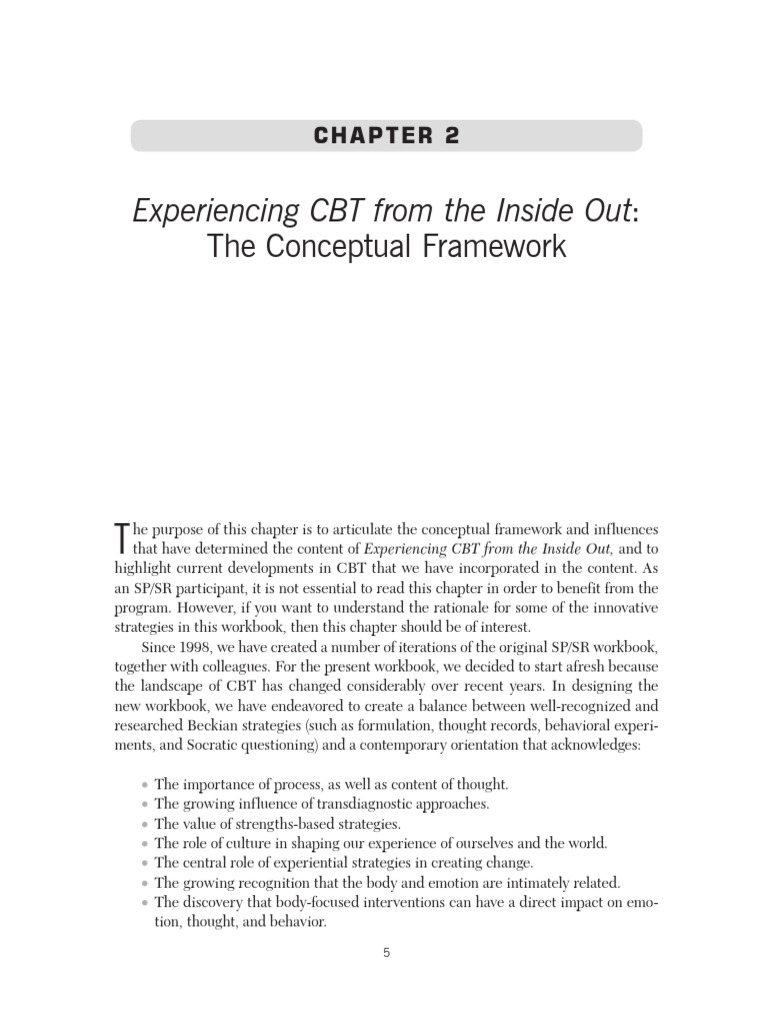 Conceptual Framework of Experiencing CBT | PDF | Cognitive Behavioral ...