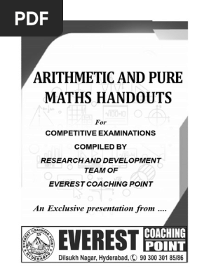 Arithmetic and Pure Maths Handout Booklet New | PDF | Percentage