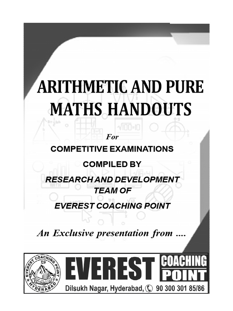 Arithmetic and Pure Maths Handout Booklet New | PDF | Percentage