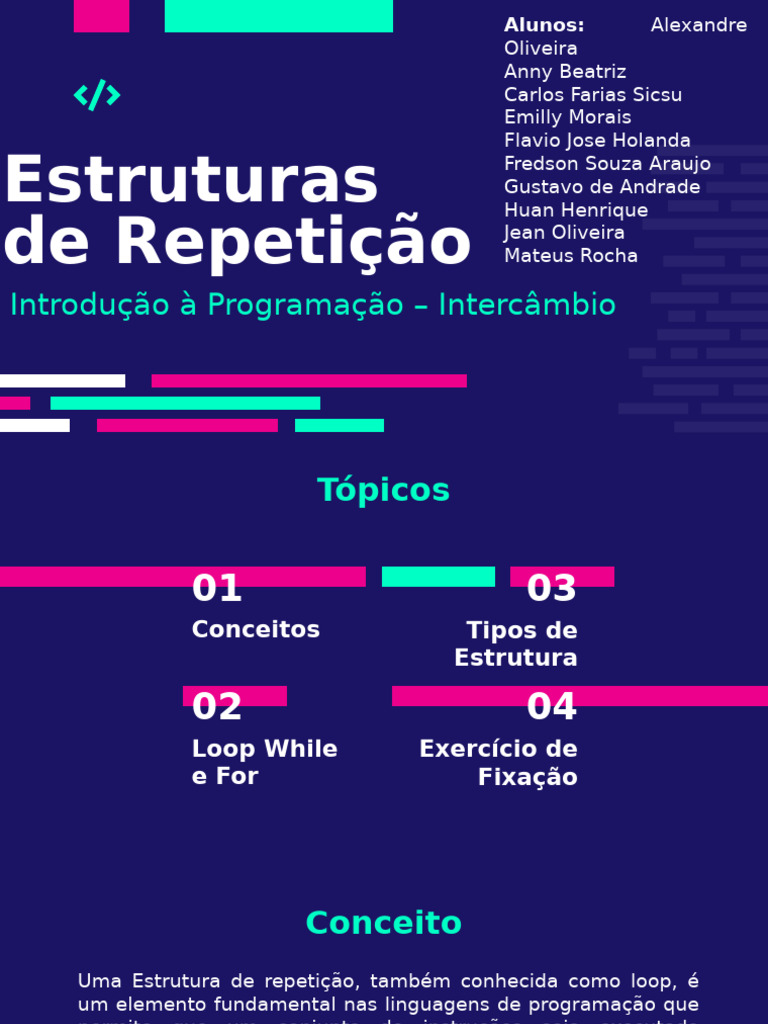 Estrutura de Repetição | PDF | Controle de fluxo | Ciência da Computação