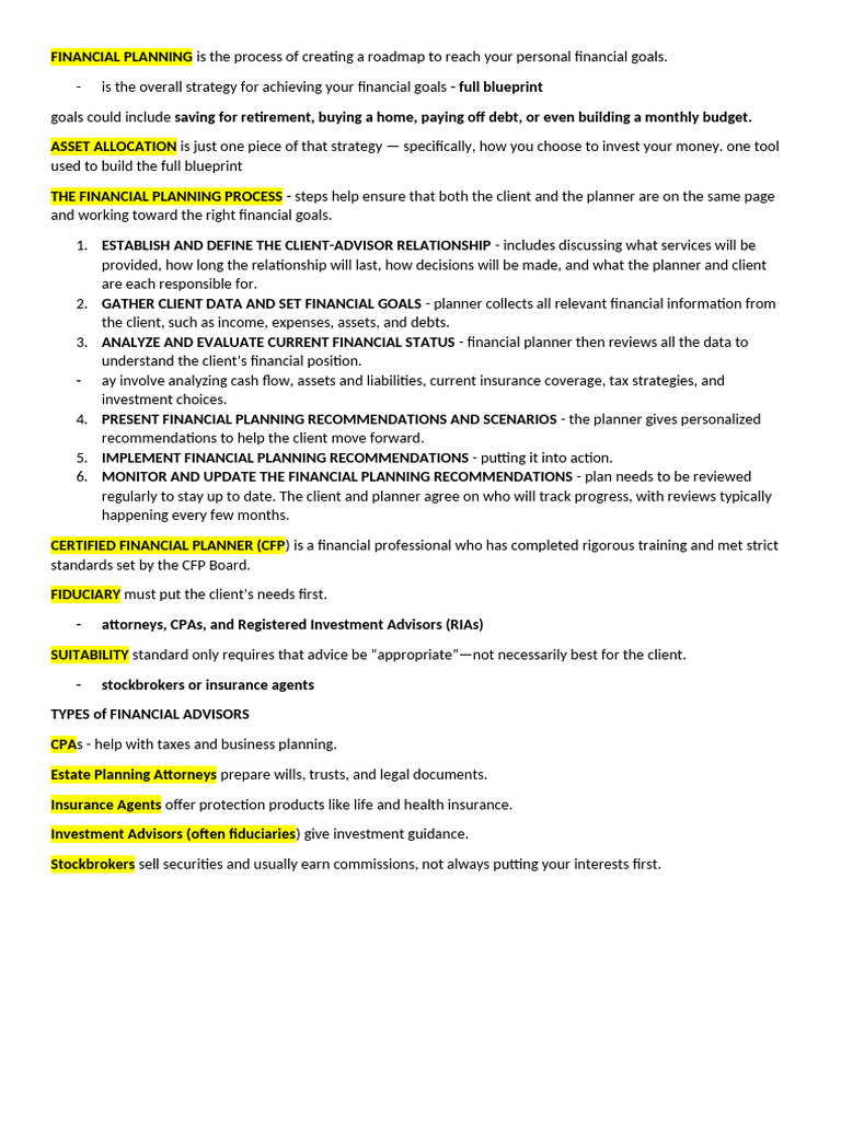 Financial Planning Process Overview | PDF | Organizational Structure ...