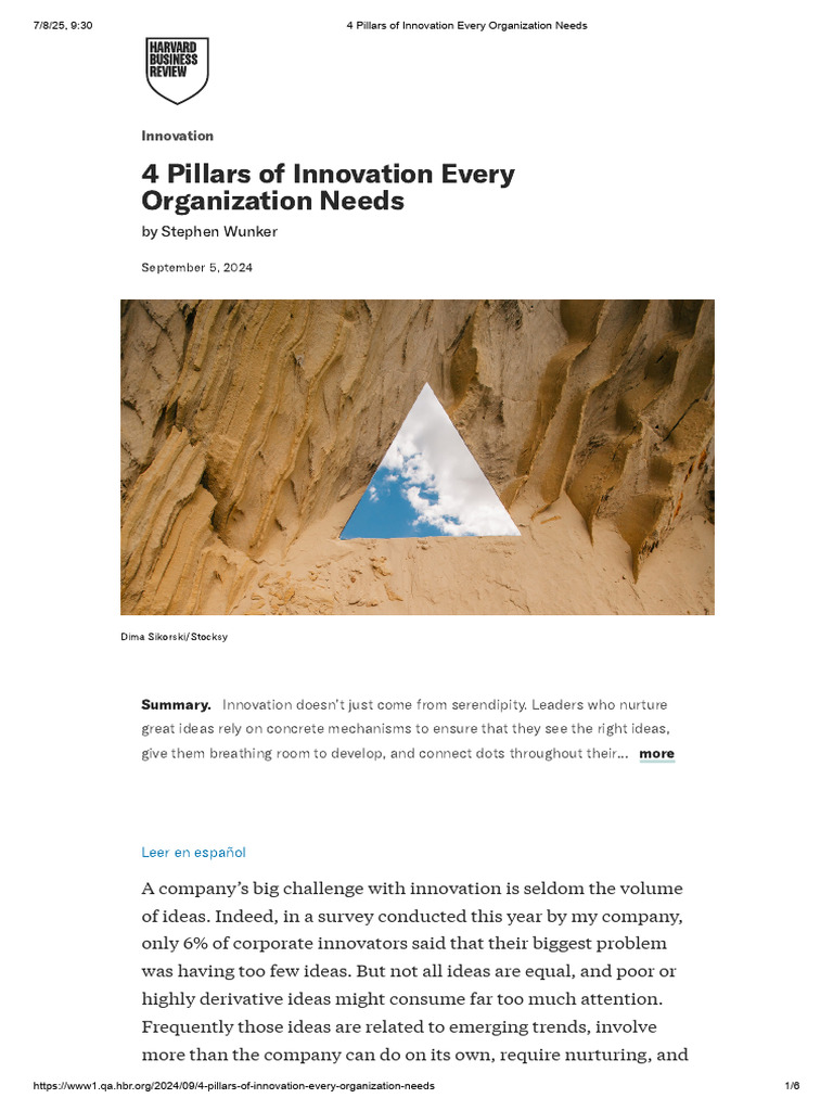 Four Pillars of Innovation Explained | PDF | Startup Company | Small ...