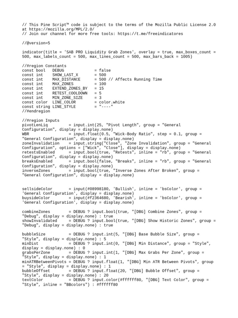 SAB PRO Liquidity Grab Zones Script | PDF | Visual Cortex | Computer ...