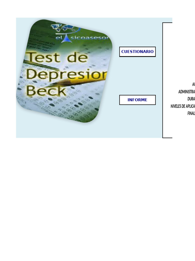 Cuestionario de Depresión: Inventario de Beck | PDF