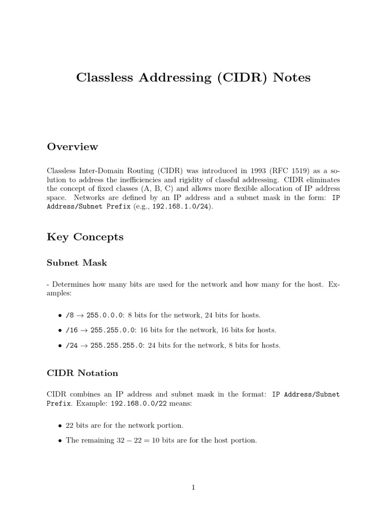 Classless Addressing | PDF | Network Architecture | Internet