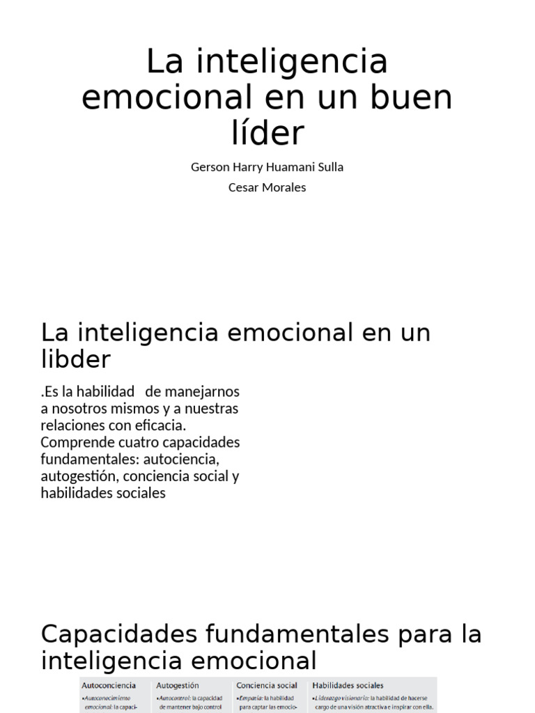 Inteligencia Emocional en Un Lider | PDF | Las emociones | Inteligencia ...