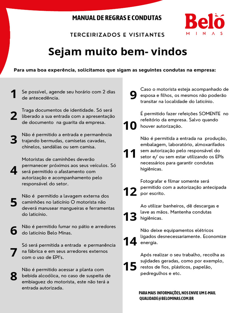 Regras e Condutas para Visitantes e Motoristas | PDF